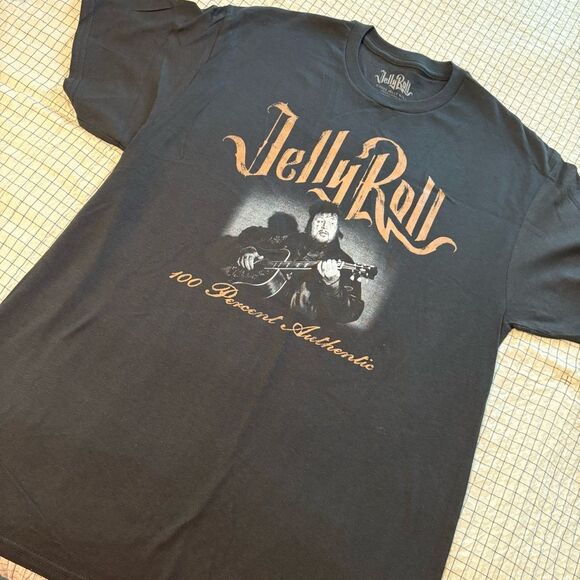Black Graphic Jelly Roll Tshirt for Men Large 2023 - Picture 1 of 5